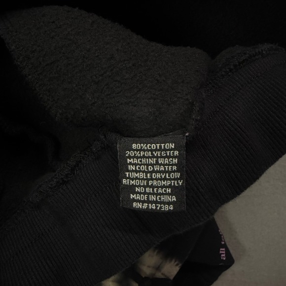 LA Familia Black Tie Dye Hoodie Sweatshirt Jogger Pants Set: Y2K, Streetwear - Picture 6 of 7